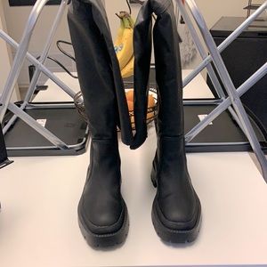 Zara over the knee rubberized boots